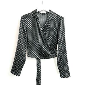 MULBERRY 100%silk wrap blouse